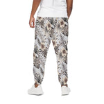 Vintage Hibiscus Plumeria Pattern Print Cotton Pants