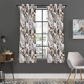 Vintage Hibiscus Plumeria Pattern Print Grommet Curtain Panels