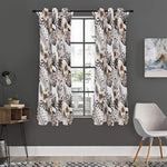 Vintage Hibiscus Plumeria Pattern Print Curtain