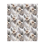 Vintage Hibiscus Plumeria Pattern Print Curtain