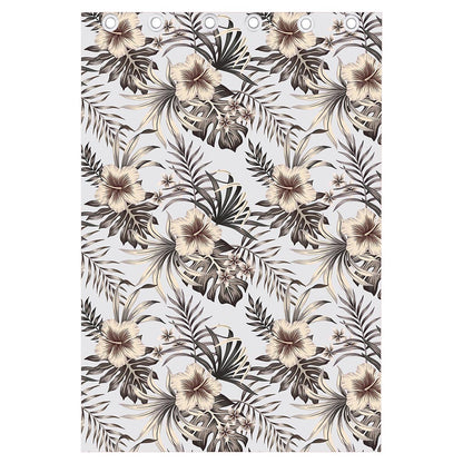 Vintage Hibiscus Plumeria Pattern Print Curtain