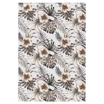 Vintage Hibiscus Plumeria Pattern Print Curtain