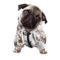 Vintage Hibiscus Plumeria Pattern Print Dog Zip Up Hoodie