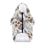 Vintage Hibiscus Plumeria Pattern Print Dog Zip Up Hoodie