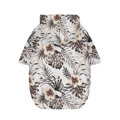 Vintage Hibiscus Plumeria Pattern Print Dog Zip Up Hoodie
