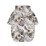 Vintage Hibiscus Plumeria Pattern Print Dog Zip Up Hoodie