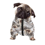 Vintage Hibiscus Plumeria Pattern Print Dog Zip Up Jacket