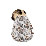 Vintage Hibiscus Plumeria Pattern Print Dog Zip Up Jacket