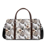 Vintage Hibiscus Plumeria Pattern Print Duffle Bag