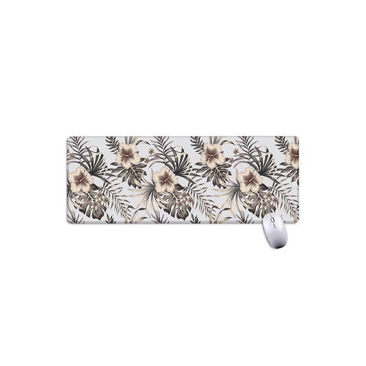 Vintage Hibiscus Plumeria Pattern Print Extended Mouse Pad