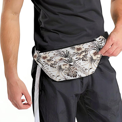 Vintage Hibiscus Plumeria Pattern Print Fanny Pack