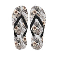 Vintage Hibiscus Plumeria Pattern Print Flip Flops