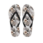 Vintage Hibiscus Plumeria Pattern Print Flip Flops