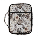 Vintage Hibiscus Plumeria Pattern Print Front Pocket Bible Bag