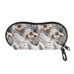 Vintage Hibiscus Plumeria Pattern Print Glasses Case
