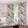 Vintage Hibiscus Plumeria Pattern Print Grommet Curtains