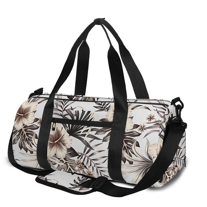 Vintage Hibiscus Plumeria Pattern Print Gym Bag
