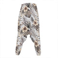 Vintage Hibiscus Plumeria Pattern Print Hammer Pants