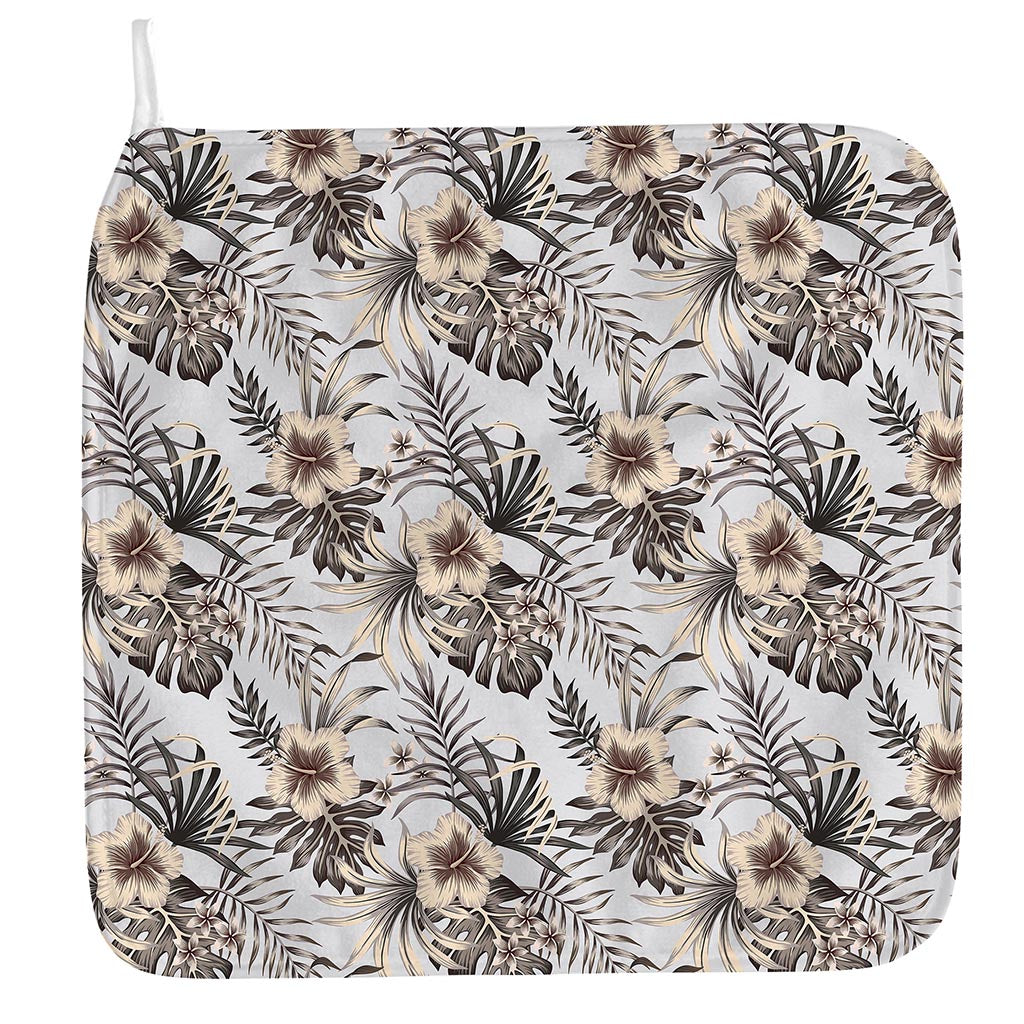 Vintage Hibiscus Plumeria Pattern Print Hand Towel