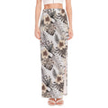 Vintage Hibiscus Plumeria Pattern Print High Slit Maxi Skirt