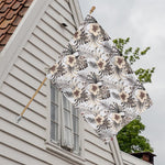 Vintage Hibiscus Plumeria Pattern Print House Flag