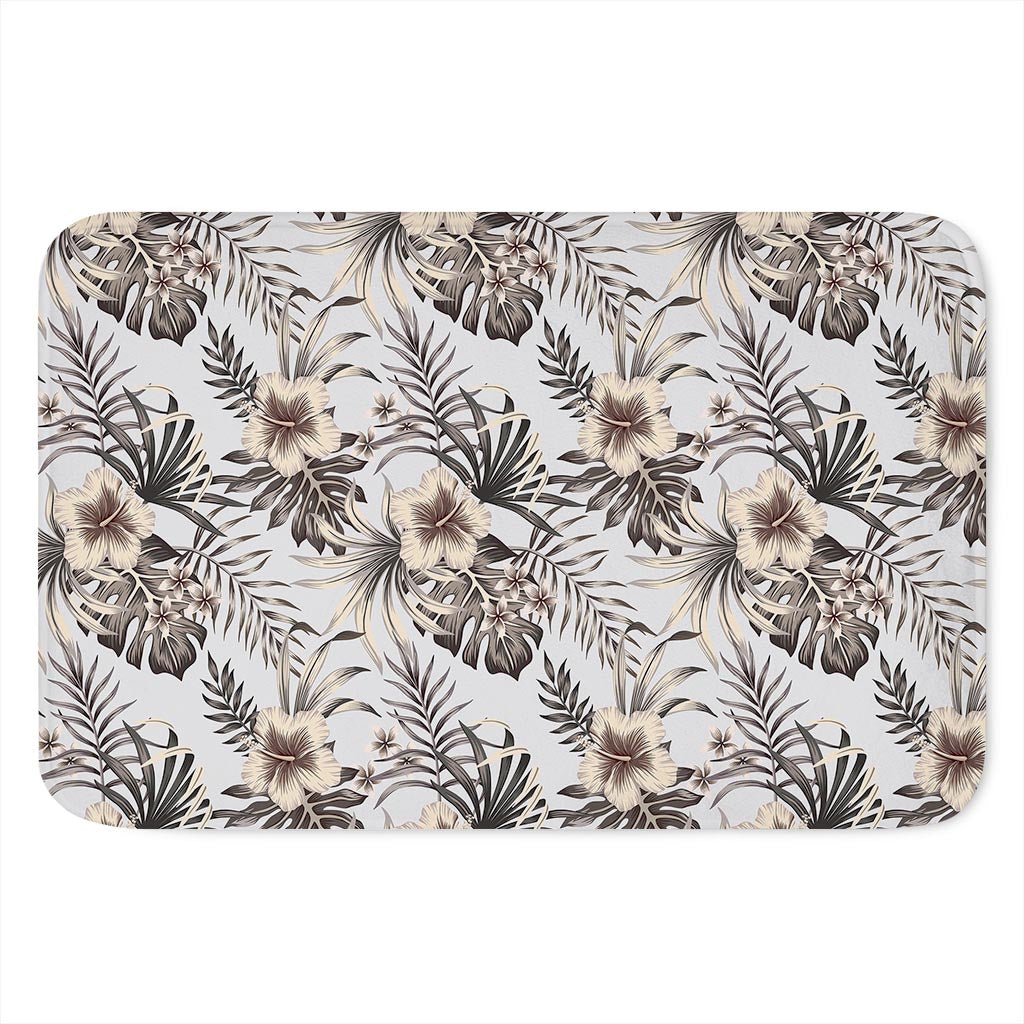Vintage Hibiscus Plumeria Pattern Print Indoor Door Mat