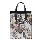 Vintage Hibiscus Plumeria Pattern Print Insulated Lunch Tote