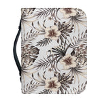 Vintage Hibiscus Plumeria Pattern Print Leather Bible Cover