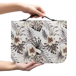 Vintage Hibiscus Plumeria Pattern Print Leather Bible Cover