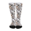 Vintage Hibiscus Plumeria Pattern Print Long Socks