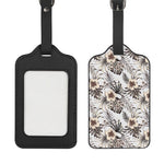 Vintage Hibiscus Plumeria Pattern Print Luggage Tag