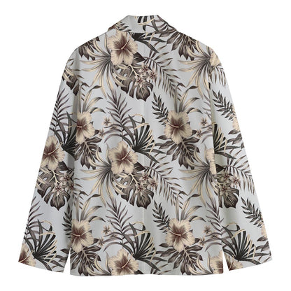 Vintage Hibiscus Plumeria Pattern Print Men's Blazer