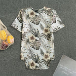 Vintage Hibiscus Plumeria Pattern Print Men's Bodysuit