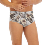 Vintage Hibiscus Plumeria Pattern Print Men's Briefs