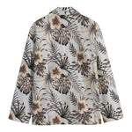 Vintage Hibiscus Plumeria Pattern Print Men's Cotton Blazer