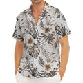 Vintage Hibiscus Plumeria Pattern Print Men's Deep V-Neck Shirt