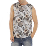 Vintage Hibiscus Plumeria Pattern Print Men's Fitness Tank Top