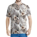 Vintage Hibiscus Plumeria Pattern Print Men's Polo Shirt