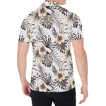 Vintage Hibiscus Plumeria Pattern Print Men's Shirt