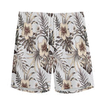Vintage Hibiscus Plumeria Pattern Print Men's Sports Shorts