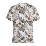 Vintage Hibiscus Plumeria Pattern Print Men's Sports T-Shirt