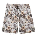 Vintage Hibiscus Plumeria Pattern Print Men's Swim Trunks