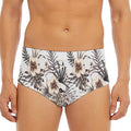 Vintage Hibiscus Plumeria Pattern Print Men's Triangle Swim Briefs