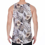 Vintage Hibiscus Plumeria Pattern Print Men's Velvet Tank Top