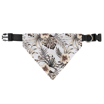 Vintage Hibiscus Plumeria Pattern Print Over The Collar Dog Bandana