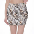 Vintage Hibiscus Plumeria Pattern Print Pencil Mini Skirt
