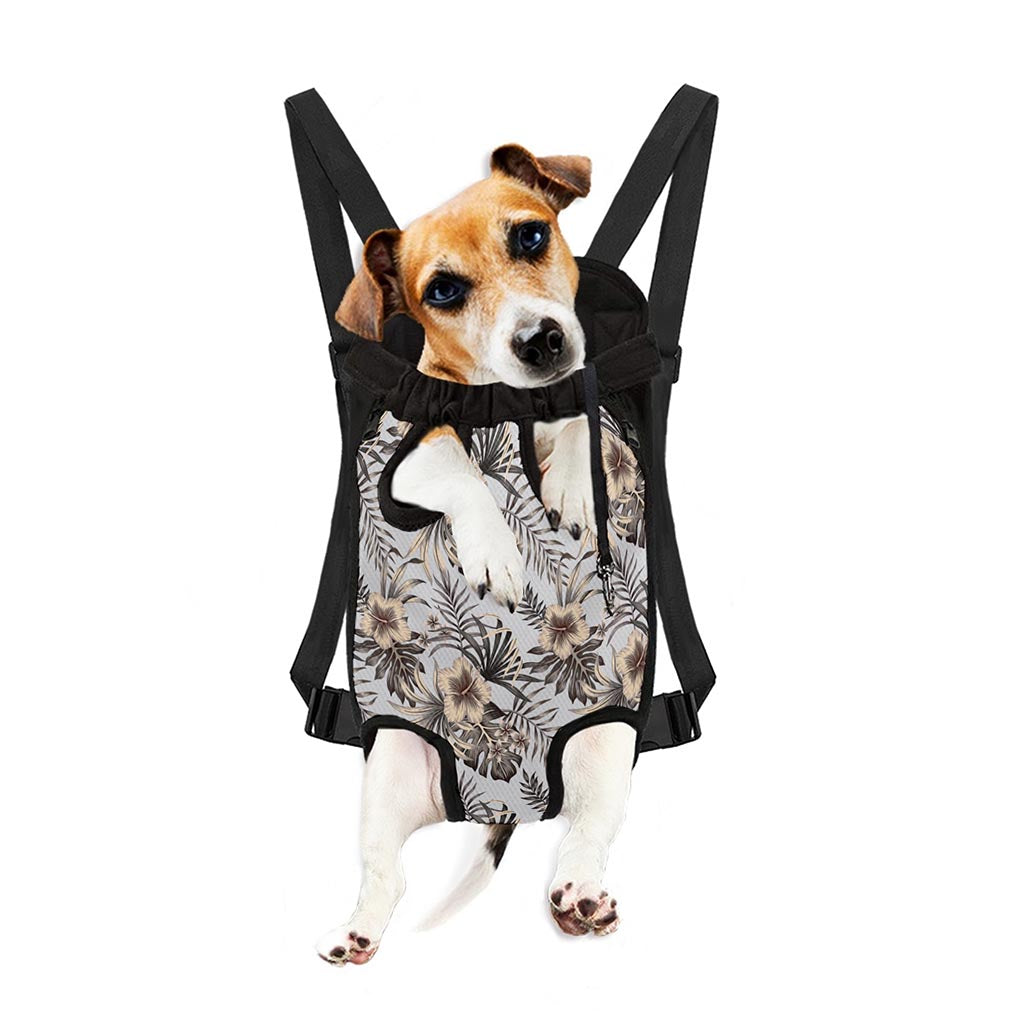 Vintage Hibiscus Plumeria Pattern Print Pet Carrier Backpack