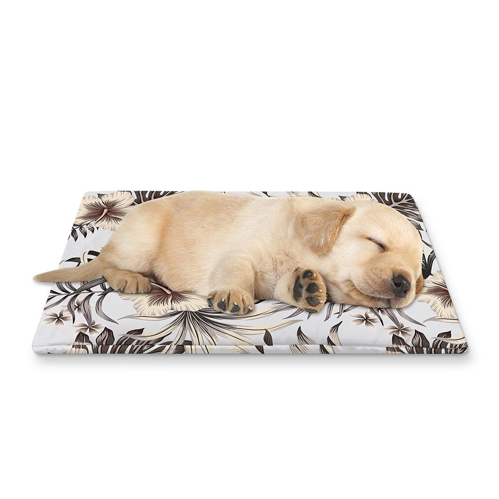 Vintage Hibiscus Plumeria Pattern Print Pet Cooling Mat Cover