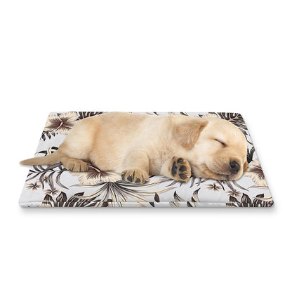 Vintage Hibiscus Plumeria Pattern Print Pet Cooling Mat Cover