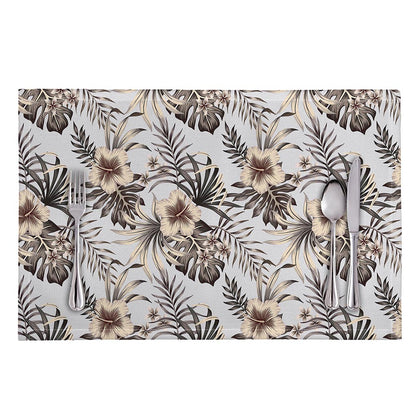 Vintage Hibiscus Plumeria Pattern Print Placemat